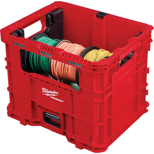 PACKOUT Wire Pulling XL Crate, 15-3/4" x 18-5/8" x 15", Black/Red Oxford Builders Supplies Inc
