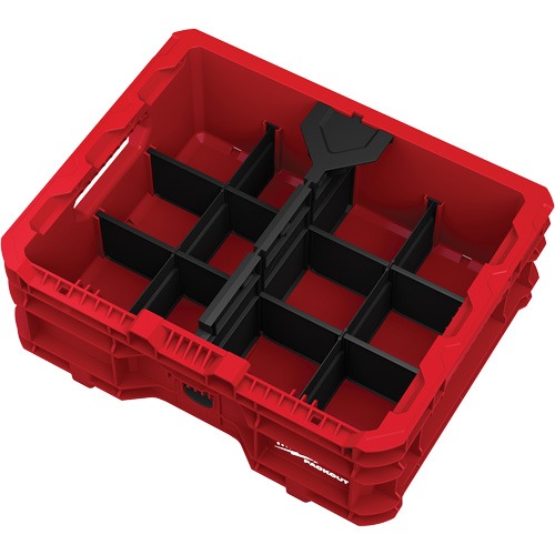 PACKOUT Low-Profile Crate, 15" x 18-5/8" x 6-5/8", Black/Red Oxford Builders Supplies Inc