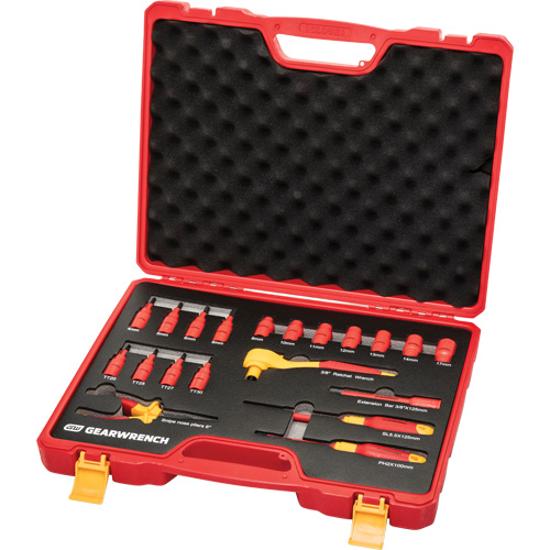 Jeu d'outils isol&eacute;s VDE &agrave; prise 3/8", 1000 V, 20 M Oxford Builders Supplies Inc
