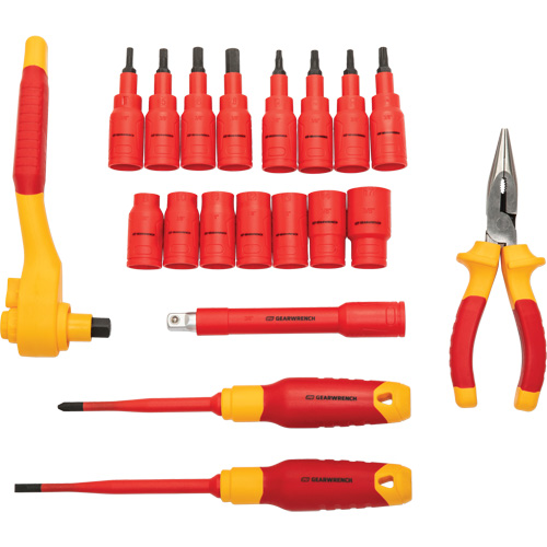 Jeu d'outils isol&eacute;s VDE &agrave; prise 3/8", 1000 V, 20 M Oxford Builders Supplies Inc