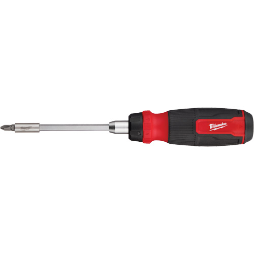14-in-1 Ratcheting 1/4" Drive Multi-Bit Screwdriver, 10-11/100" L, Cushion Grip Handle Oxford Builders Supplies Inc