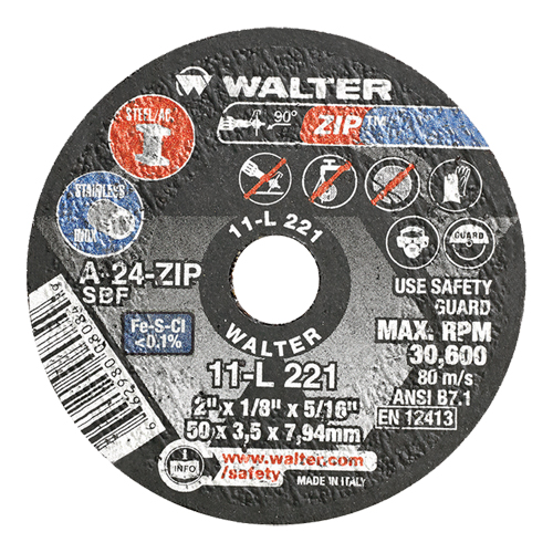 Meules &agrave; tronçonner renforc&eacute;es portatives de petit diam&egrave;tre - Zip, 2" x 1/8", Arbre de 5/16", Type 1, Oxyde d'aluminium, 31000 Tr/min Oxford Builders Supplies Inc