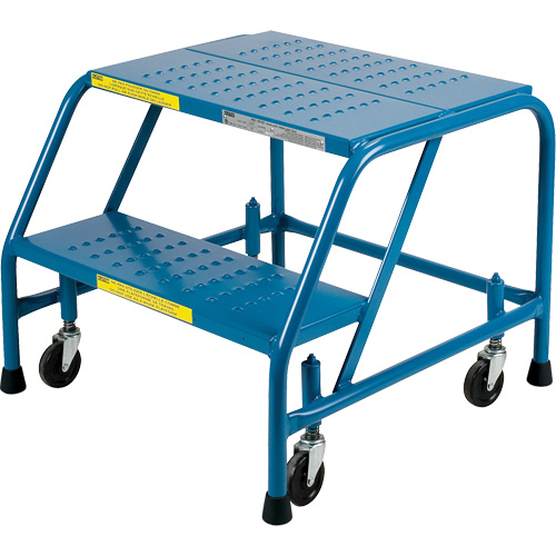 Rolling Step Ladder, 2 Steps, 18" Step Width, 19" Platform Height, Steel Oxford Builders Supplies Inc
