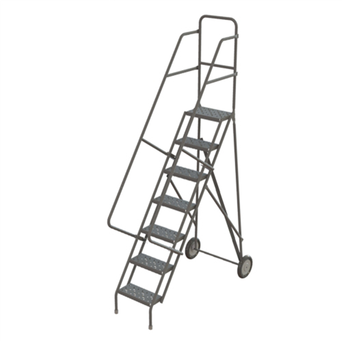 &eacute;chelles roulantes en acier, 7 marches, Largeur de la marche 16", Hauteur de la plateforme 70", Acier Oxford Builders Supplies Inc
