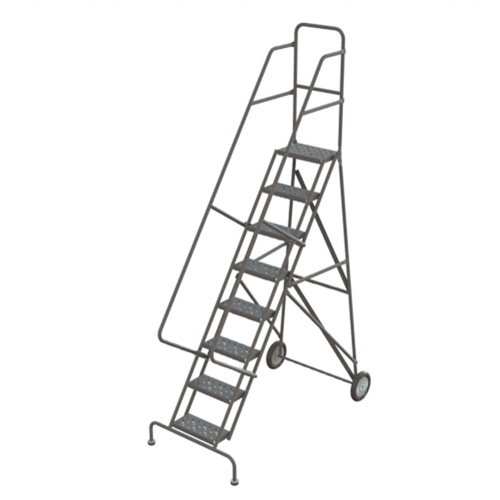 &eacute;chelles roulantes en acier, 8 marches, Largeur de la marche 16", Hauteur de la plateforme 80", Acier Oxford Builders Supplies Inc