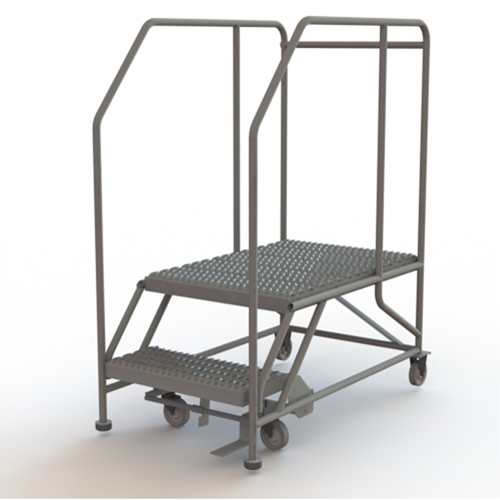 Mobile Work Platform, Steel, 2 Steps, 20" H, 35" D, 24" Step, Serrated Oxford Builders Supplies Inc