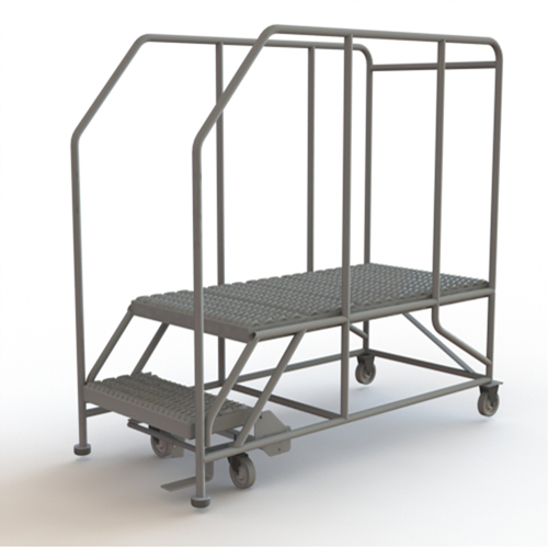 Plateforme de travail mobile, Acier, 2 Marches, 20" ha, 47" p, 24" Marche, Stri&eacute; Oxford Builders Supplies Inc