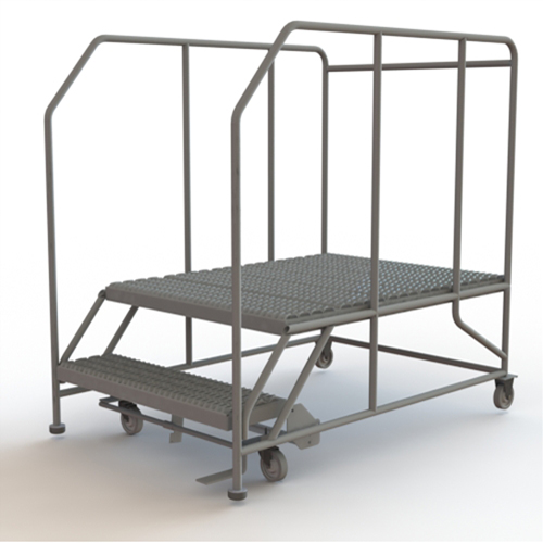 Plateforme de travail mobile, Acier, 2 Marches, 20" ha, 48" p, 36" Marche, Stri&eacute; Oxford Builders Supplies Inc