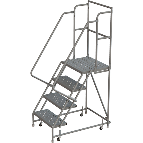 Deep Top Step Rolling Ladder, 4 Steps, 16" Step Width, 40" Platform Height, Steel Oxford Builders Supplies Inc