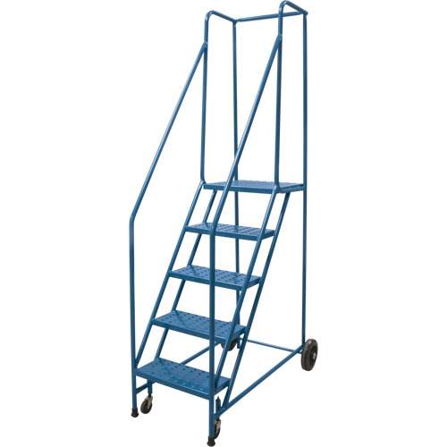 Rolling Step Ladder, 5 Steps, 18" Step Width, 46" Platform Height, Steel Oxford Builders Supplies Inc