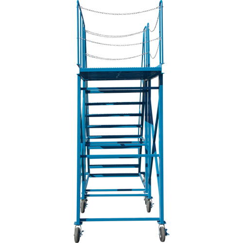 Snow Ladder, Steel, 10 Steps, 99" H, 85-1/2" D, 48" Step, Serrated Oxford Builders Supplies Inc