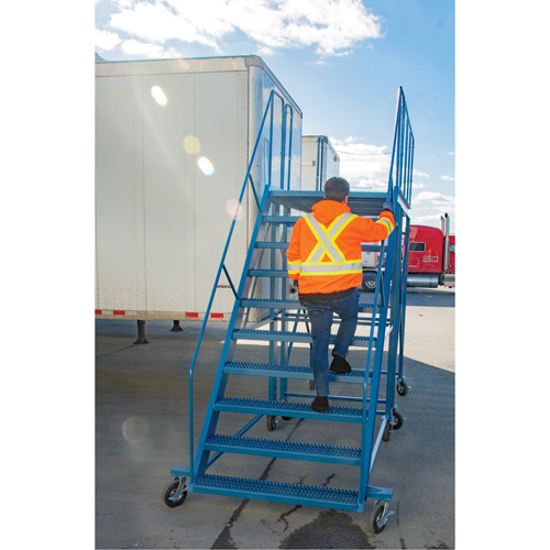 Snow Ladder, Steel, 10 Steps, 99" H, 85-1/2" D, 48" Step, Serrated Oxford Builders Supplies Inc