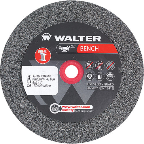 Meules pour rectifieuses d'&eacute;tabli, 6" x 1", Arbre de 1", 1 Oxford Builders Supplies Inc