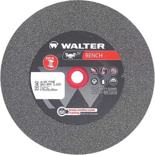 Meules pour rectifieuses d'&eacute;tabli, 7" x 1", Arbre de 1", 1 Oxford Builders Supplies Inc