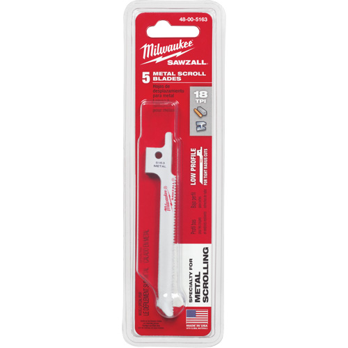 Sawzall&reg; Reciprocating Saw Blade, Bi-Metal, 18 TPI, 3-5/8" L x 5/16" W Oxford Builders Supplies Inc