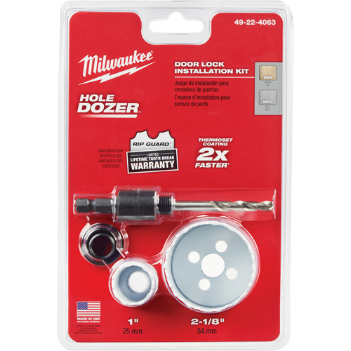 Hole Dozer Door Lock Hole Saw Kit, 4 Pieces Oxford Builders Supplies Inc