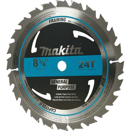 Carbide-Tipped Circular Framing Saw Blade, 8-1/4", 24 Teeth, Wood Use Oxford Builders Supplies Inc