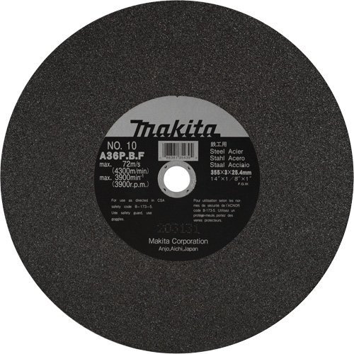 Metal Cutting Wheels, 14" x 1/8", 1" Arbor, Aluminum Oxide, 3900 RPM Oxford Builders Supplies Inc