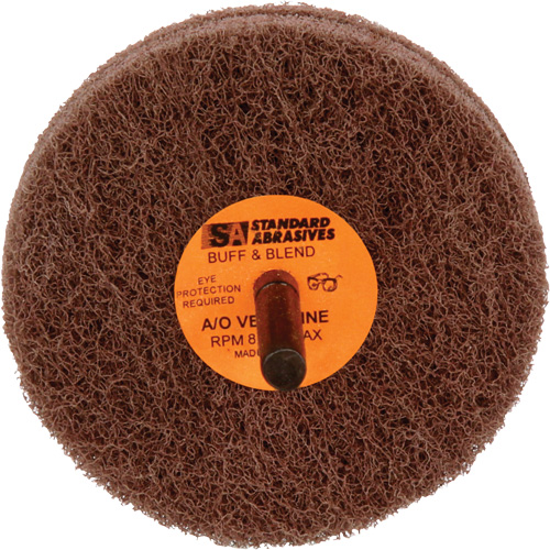 Standard Abrasives 2-Ply Buff & Blend Wheel, 3" Dia. x 2" W, 1/4" Arbor, Aluminum Oxide Oxford Builders Supplies Inc