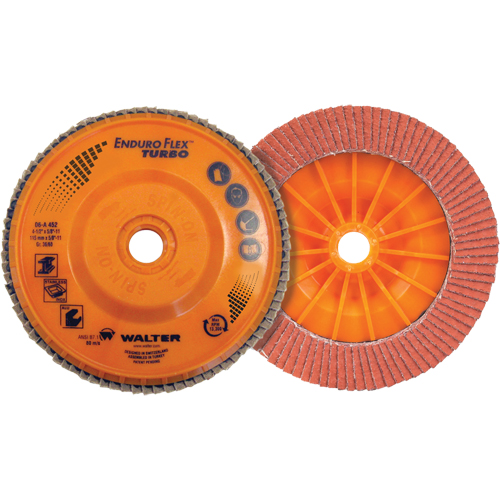 Enduro-Flex Turbo Flap Disc, 4-1/2" x 5/8"-11, Type 27S, 36/60 Grit, Ceramic Oxford Builders Supplies Inc