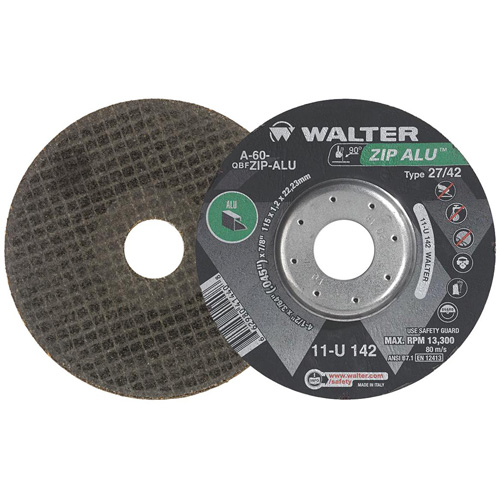Zip Alu Cut-Off Wheel, 5" x 3/64", 7/8" Arbor, Type 27, Aluminum Oxide, 12200 RPM Oxford Builders Supplies Inc