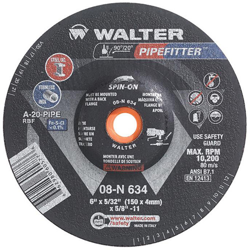 Meule PIPEFITTER, 6" x 5/32", Oxyde d'aluminium, Type 27 Oxford Builders Supplies Inc
