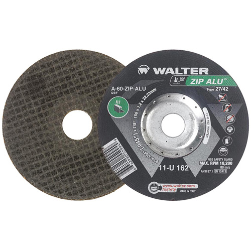 Zip Alu Cut-Off Wheel, 6" x 3/64", 7/8" Arbor, Type 27, Aluminum Oxide, 10200 RPM Oxford Builders Supplies Inc