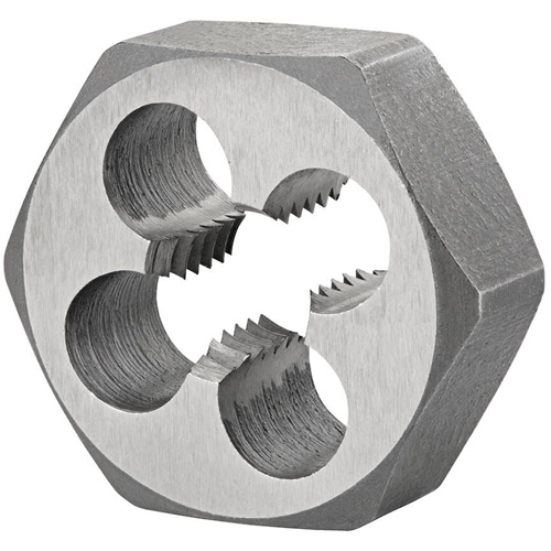 Hexagon Rethreading Bolt Die, 1.48" Dia., M18x2.5 Thread, High Speed Steel Oxford Builders Supplies Inc