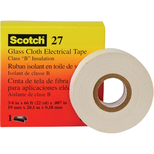 Rubans isolants en toile de verre 27 Scotch, 19 mm (3/4") la x 20 m (66') lo Oxford Builders Supplies Inc