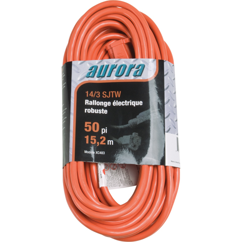 Cordon rallonge en vinyle, Ext&eacute;rieur, SJTW, AWG 14/3, 15 A, 50' Oxford Builders Supplies Inc