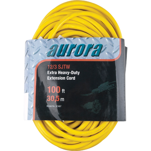 Cordon rallonge en vinyle, Ext&eacute;rieur, SJTW, AWG 12/3, 15 A, 100' Oxford Builders Supplies Inc
