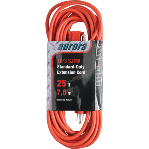 Extension Cord, Indoor/Outdoor, SJTW, 16/3 AWG, 13 A, 25' Oxford Builders Supplies Inc
