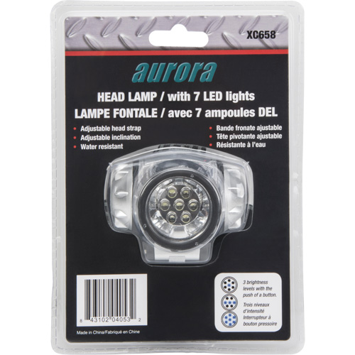 Lampe frontale, DEL, 28 lumens, 20 hres de fonctionnement, piles AAA Oxford Builders Supplies Inc