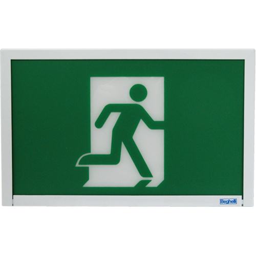 Running Man Exit Sign, LED, Battery Operated, 12" L x 7 1/2" W, Pictogram Oxford Builders Supplies Inc