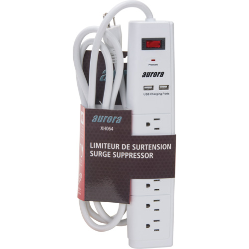 USB Charging Surge Protector, 6 Outlets, 1200 J, 1875 W, 6' Cord Oxford Builders Supplies Inc