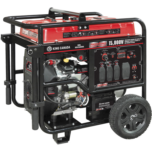 G&eacute;n&eacute;ratrice &agrave; essence &agrave; deux cylindres en V, 15 000 W de surtension, 12 500 W nominale, 120 V/240 V, R&eacute;servoir de 40 L Oxford Builders Supplies Inc