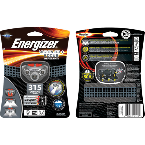 Lampe frontale Vision HD+ Focus, DEL, 315 lumens, 6 hres de fonctionnement, piles AAA Oxford Builders Supplies Inc
