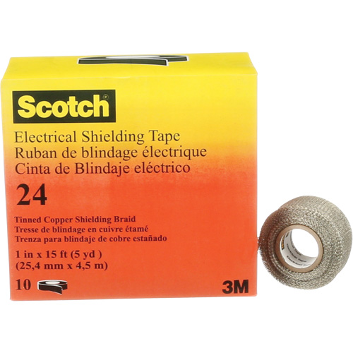 Scotch&reg; Electrical Shielding Tape, 25.4 mm (1") x 4.6 m (15'), Black, 16 mils Oxford Builders Supplies Inc