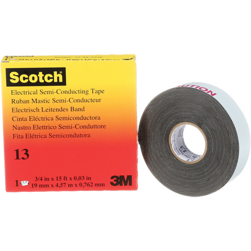 Ruban isolant semi-conducteur Scotch, 19 mm (3/4") x 4,6 m (15'), Noir, 30 mils Oxford Builders Supplies Inc