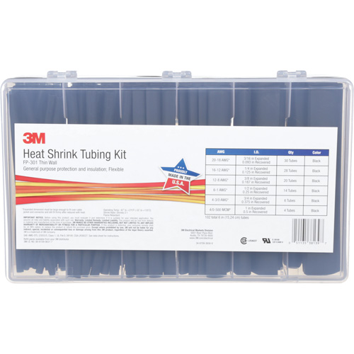 Tube thermor&eacute;tractable, Paroi mince, 6", 1" (2,54cm) - 0,1875" (0,48cm) Oxford Builders Supplies Inc