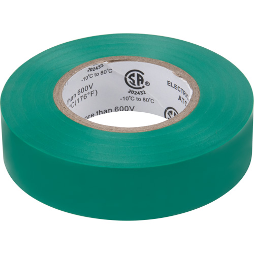 Ruban isolant, 19 mm (3/4") x 18 m (60'), Vert, 7 mils Oxford Builders Supplies Inc