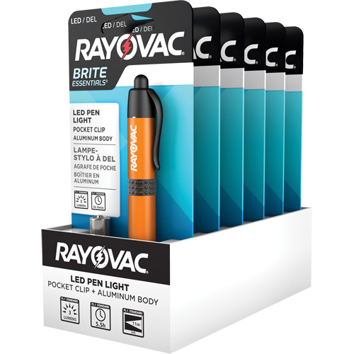 Lampes-stylos Brite Essentials, DEL, 3 lumens, Corps en Aluminium, piles AAA, Compris Oxford Builders Supplies Inc