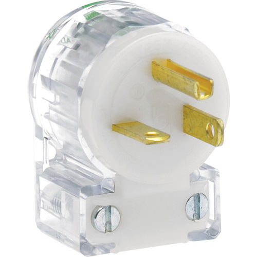 Angled Hospital Grade Extension Plug, Nylon, 20 Amps, 125 V Oxford Builders Supplies Inc