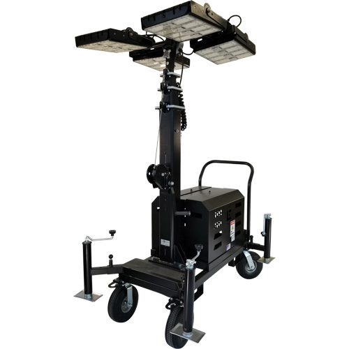 Beacon LED Four-Light Tower, Diesel/Electric, 800 Watts, 120000 Lumens, 17' High Oxford Builders Supplies Inc