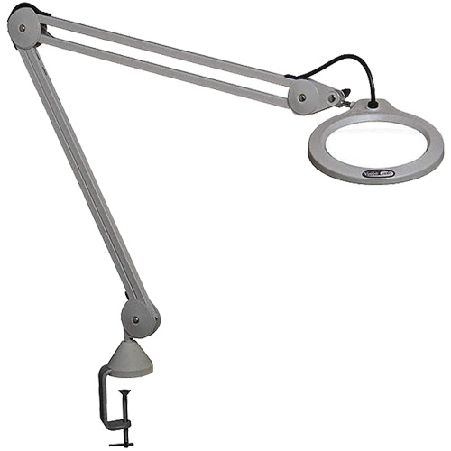 Magnifying Lamp, 5 Diopter, LED Light, 45" Arm, C-Clamp, Grey Oxford Builders Supplies Inc