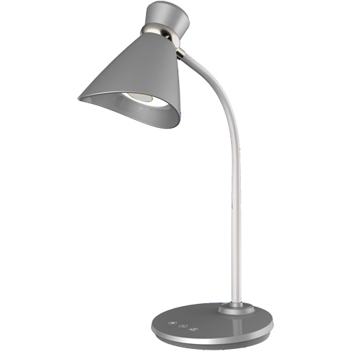 Desk Lamp, 6 W, LED, 16" Neck, Silver Oxford Builders Supplies Inc