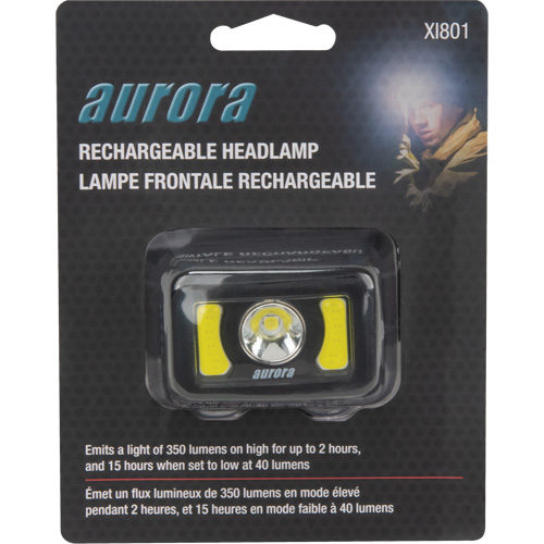 Lampe frontale, DEL, 350 lumens, 2 hres de fonctionnement, piles Rechargeable Oxford Builders Supplies Inc