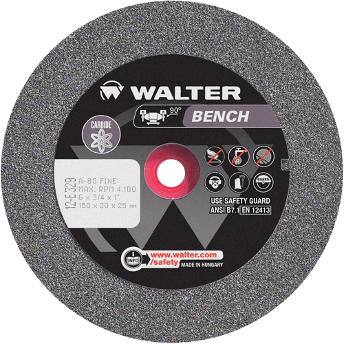 Bench Grinding Wheel, 6" x 3/4", 1" Arbor, 1 Oxford Builders Supplies Inc