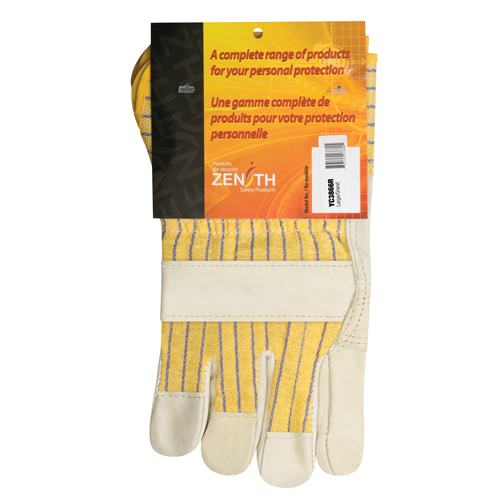 Gants d'ajusteur &agrave; paume renforc&eacute;e, Grand, Paume en Cuir fleur de vache, Doublure en Coton Oxford Builders Supplies Inc