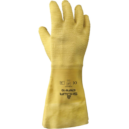 Gants pour usage g&eacute;n&eacute;ral 67NFW, 10/Grand, R&ecirc;vetement Latex de caoutchouc, Enveloppe en Coton Oxford Builders Supplies Inc